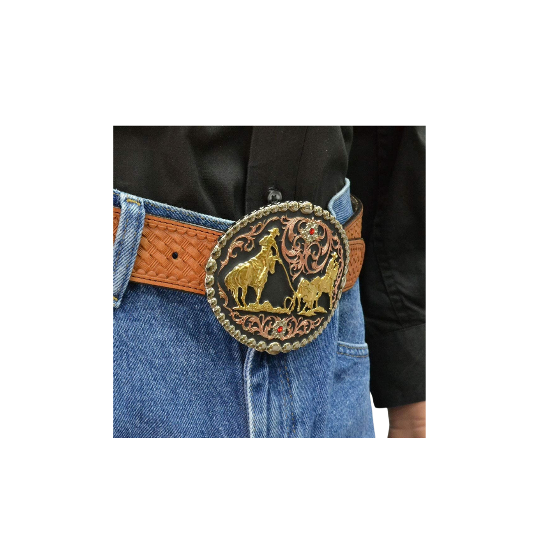 Montana Men's Silversmiths Ranch Rodeo Series Attitude Western Belt Buckle