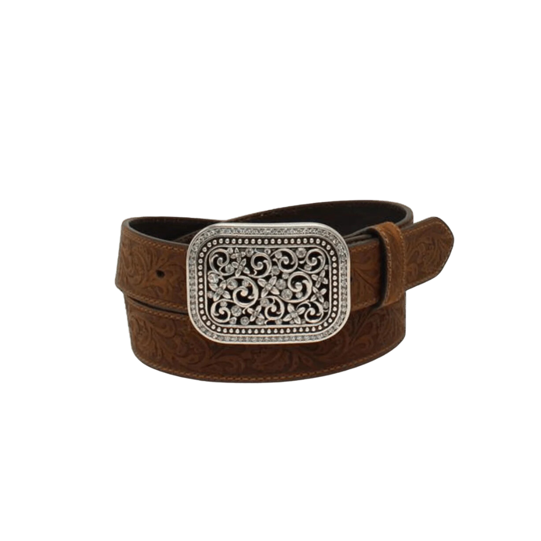Ariat Women's Rhinestone Filigree Brown Belt