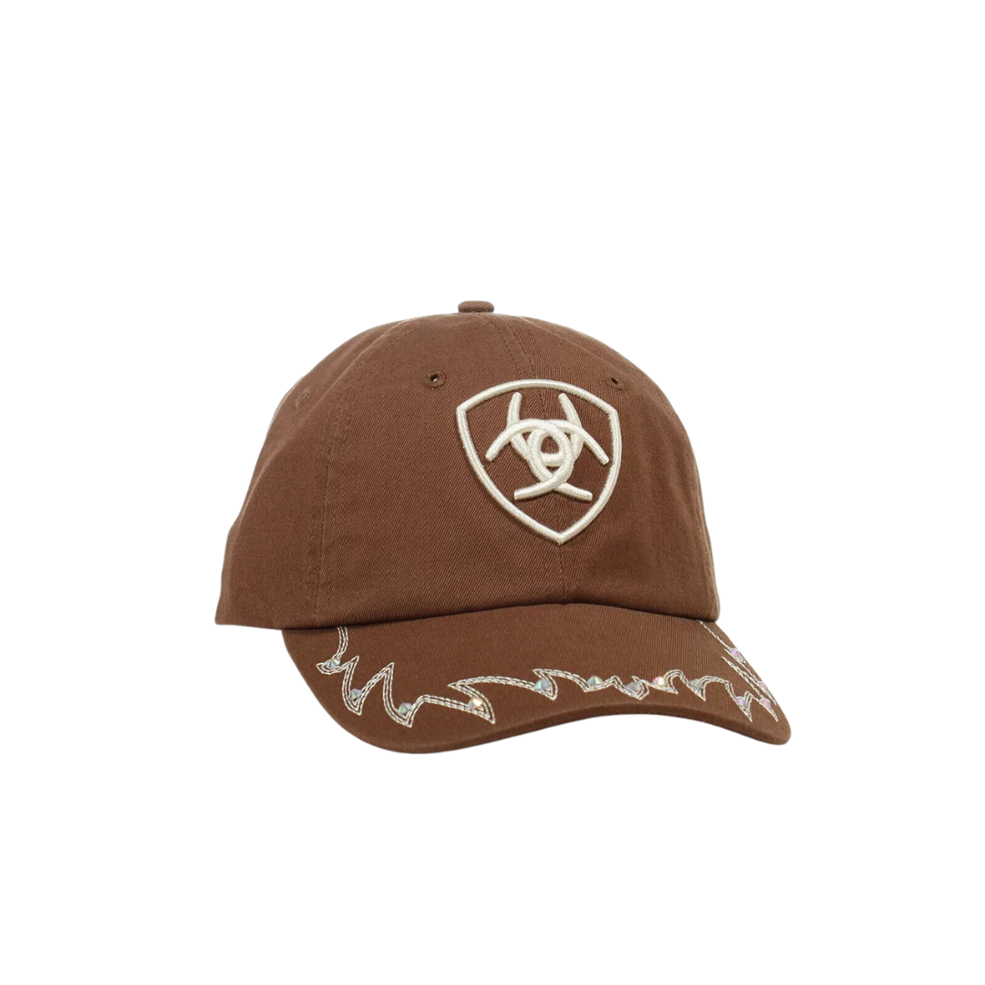ARIAT Women's Rhinestone Snapback Cap | Burgundy With Bling | Black Mesh Back | Adjustable Fit
