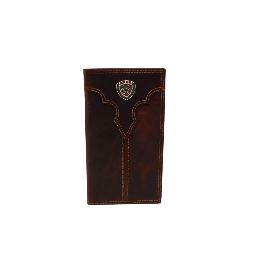 Ariat Men's Rodeo Center Bump Shield Brown Wallet