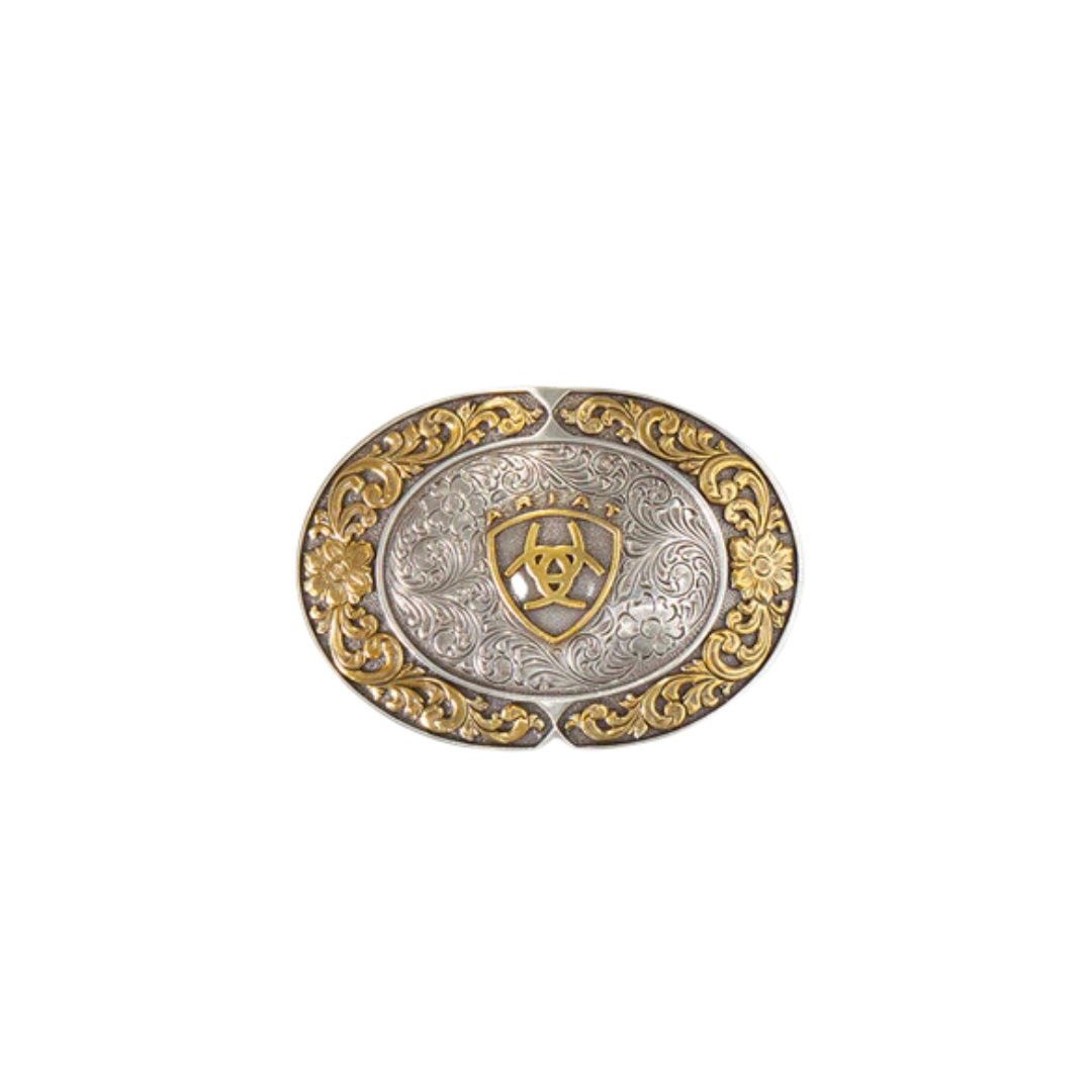 Ariat Men's Oval Smooth Edge Floral Emblem Buckle