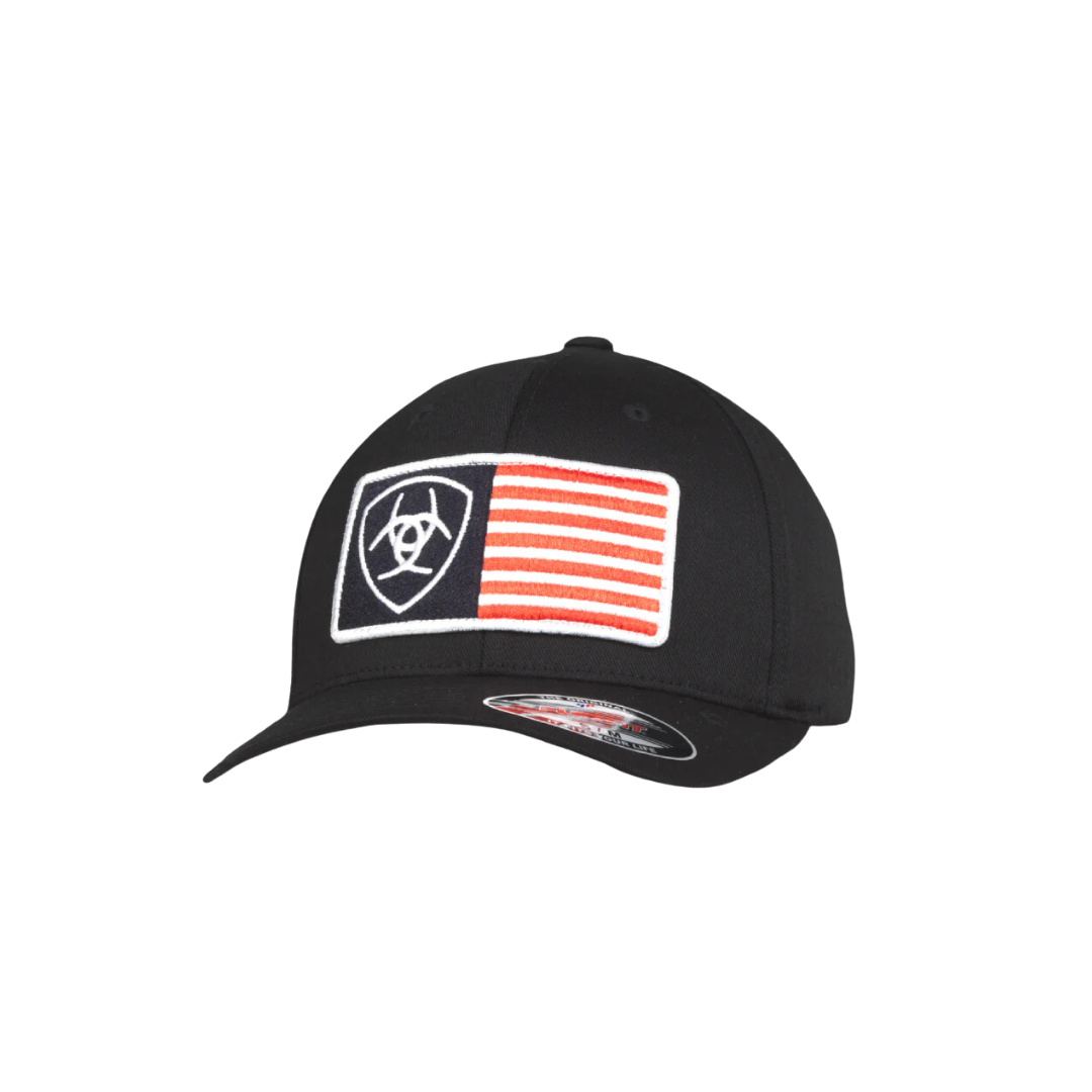 Ariat Men's Unique Usa Flag Shield Black Cap
