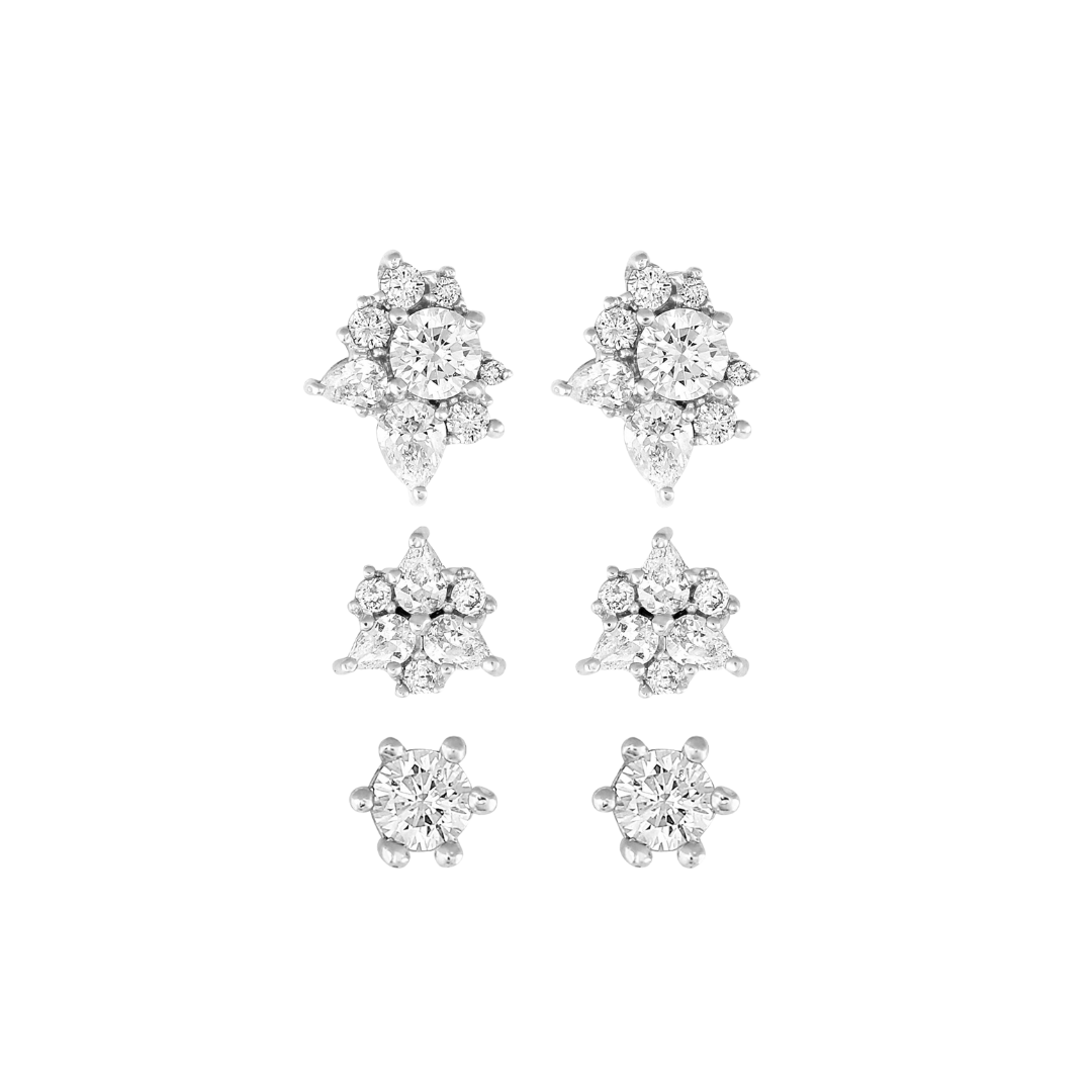 Montana Women's Triple Play Crystal Post Earrings