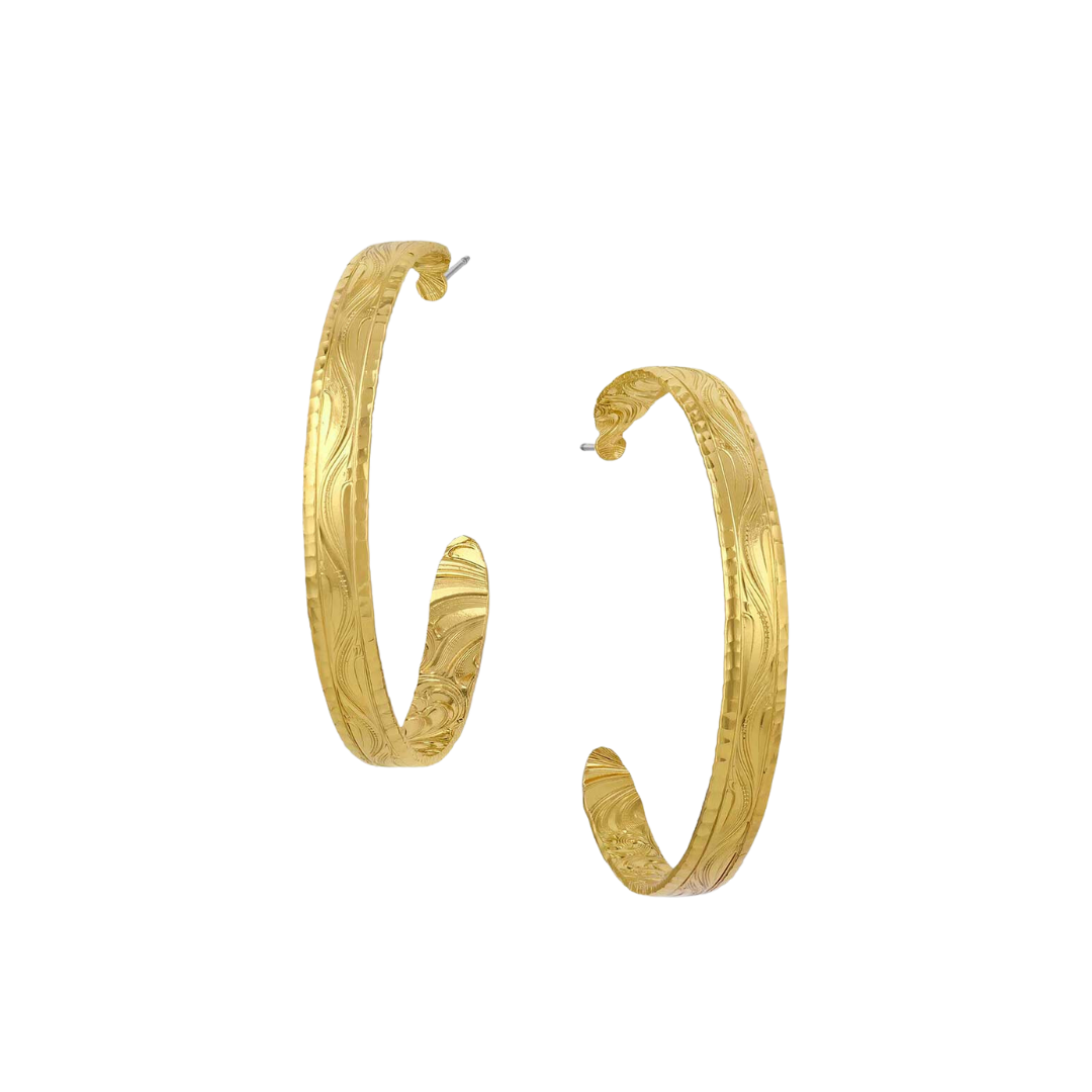 Montana Women's Timeless Treasure Chiseled Hoop Earrings
