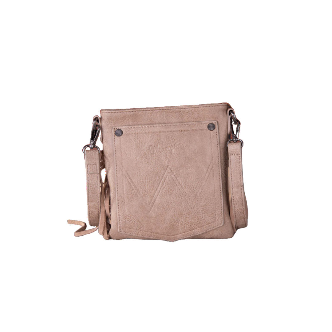 Wrangler Women's Vintage Floral Embossed Khaki Crossbody Bag