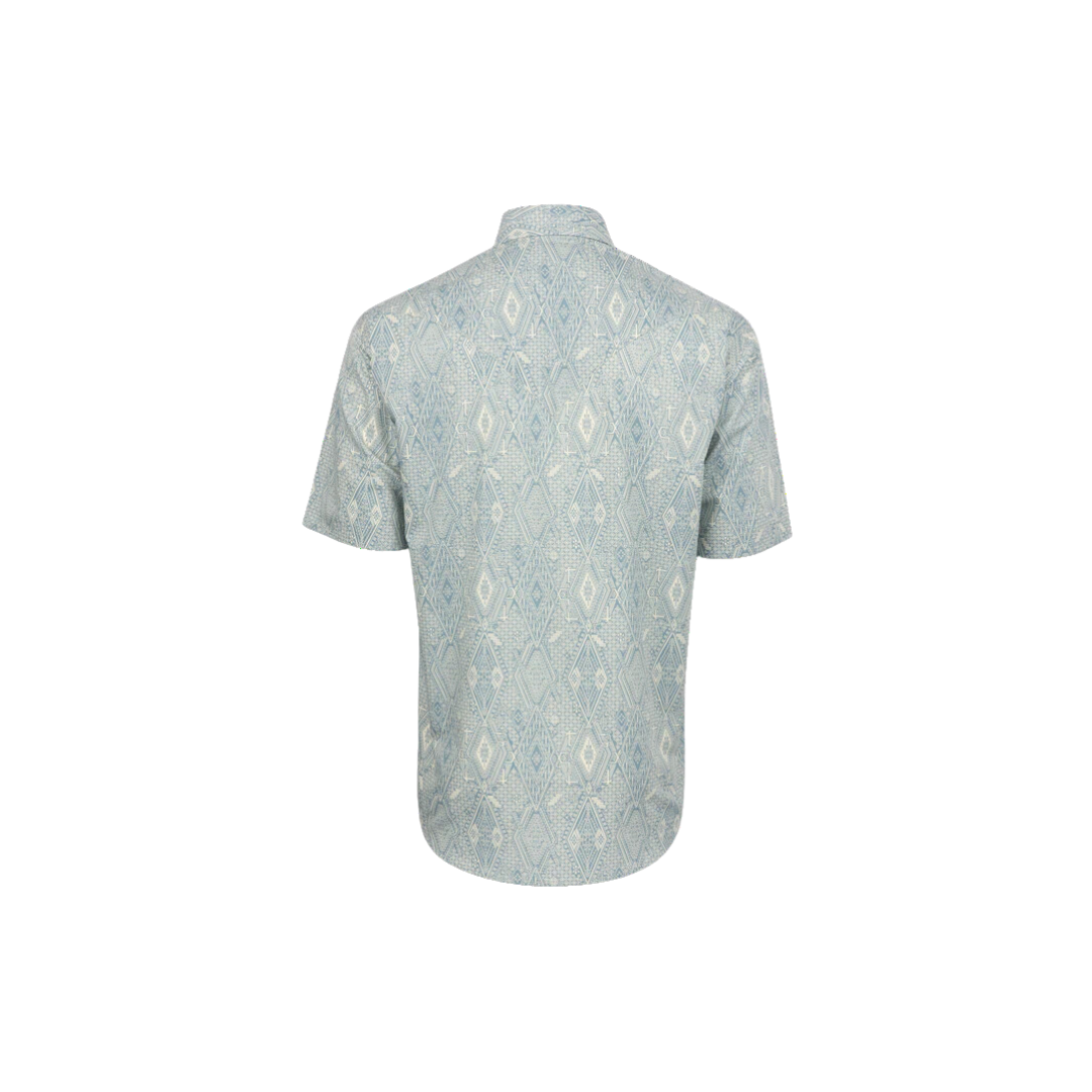 Stetson Apparel Men's Ghost Aztec Snap Front Blue Shirt