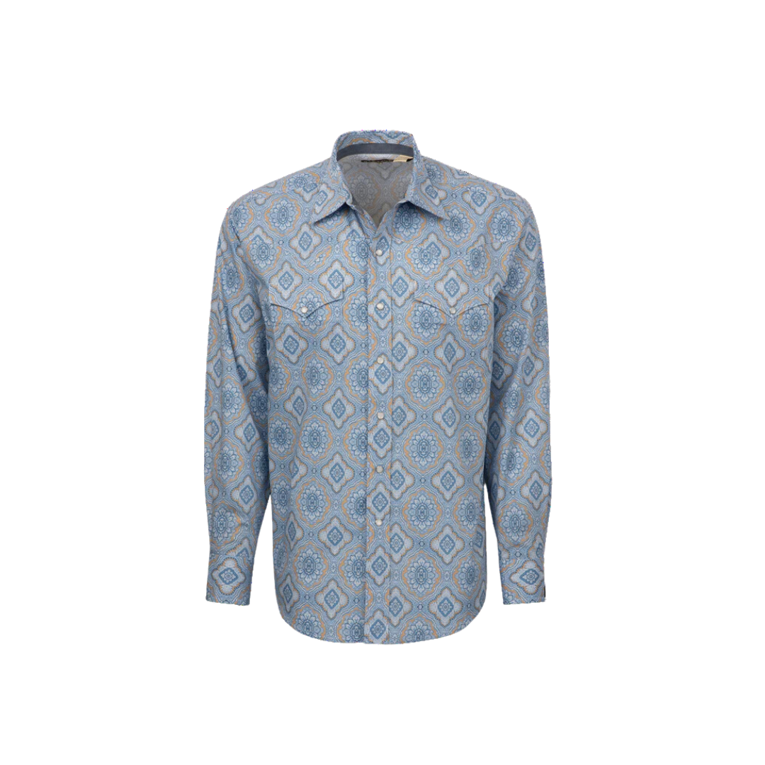 Stetson Apparel Men's Medallion Snap Front Chambray Shirt