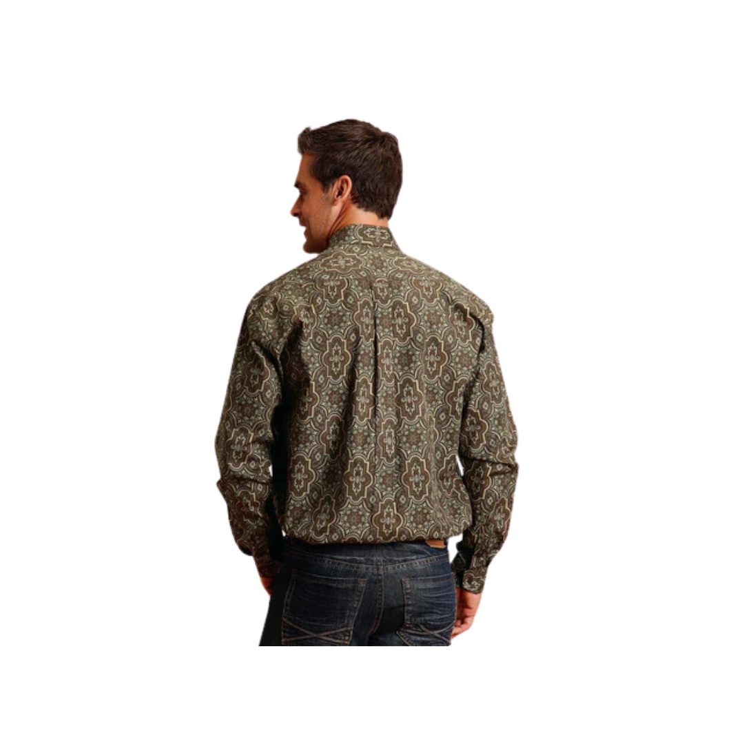 Stetson Apparel Men's Grandiose Paisley Cotton Brown Shirt