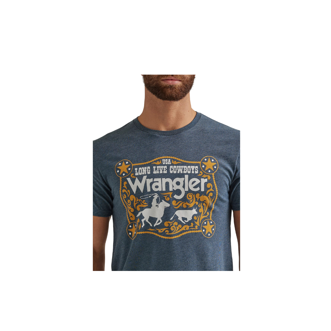 Wrangler Men's Buckle Graphic Midnight Heather T Shirt
