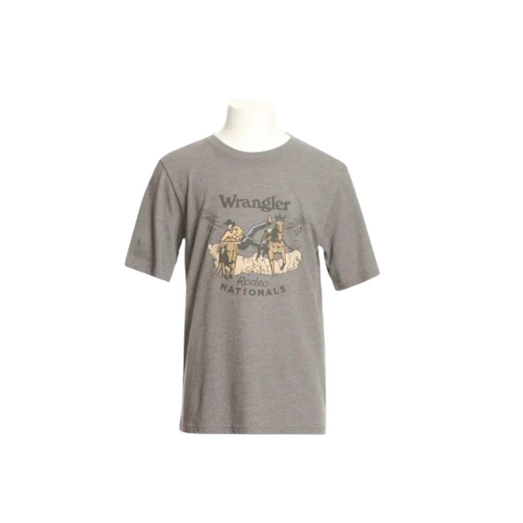 Wrangler Youth Boy's Rodeo Nationals Graphic Grey Tee Shirt