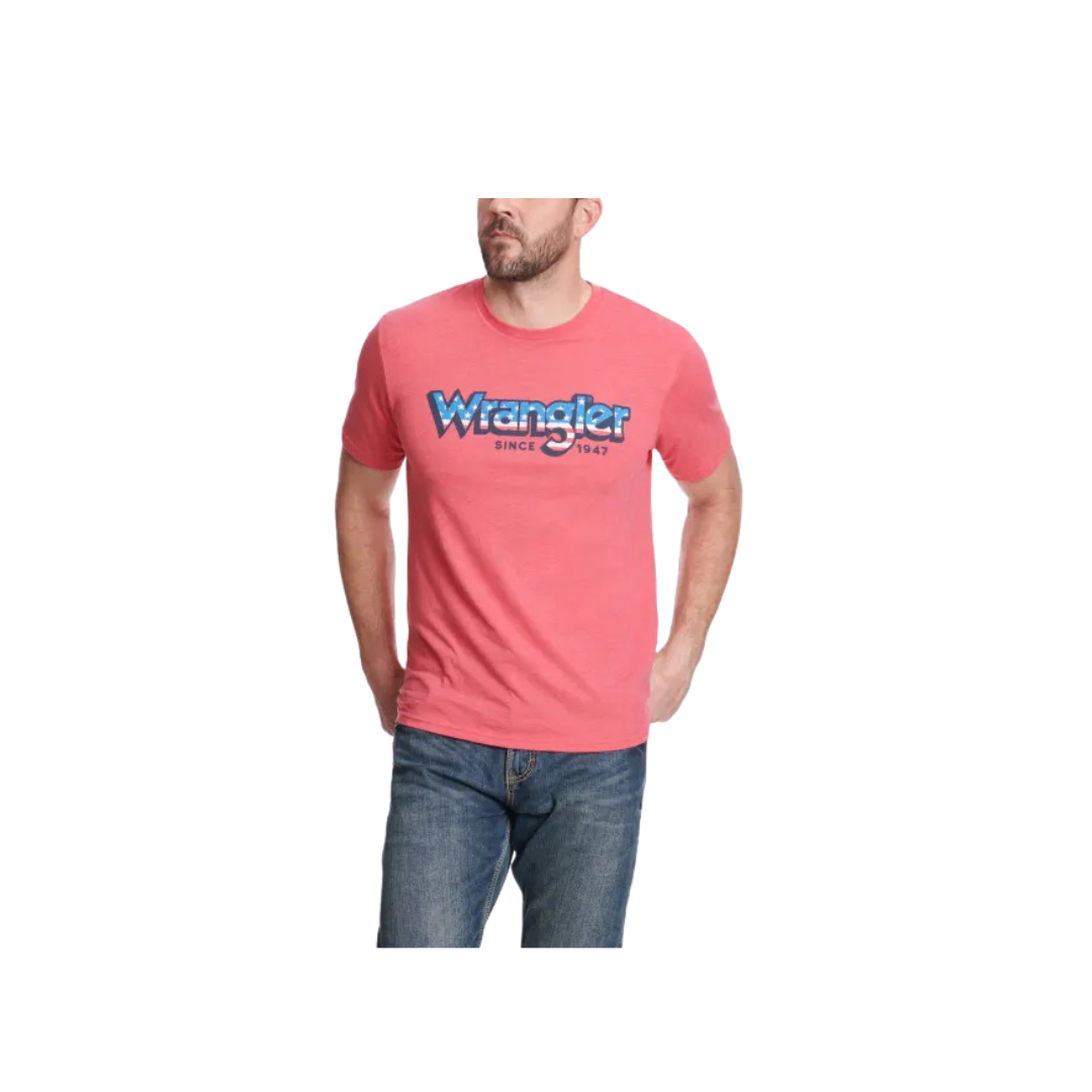 Wrangler Men's Logo Graphic Short Sleeve Stars Stripes Red T Shirt