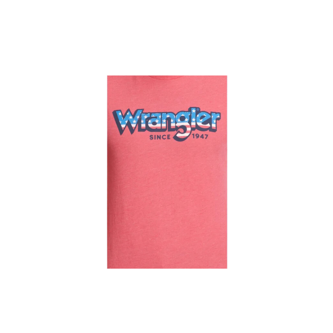 Wrangler Men's Logo Graphic Short Sleeve Stars Stripes Red T Shirt