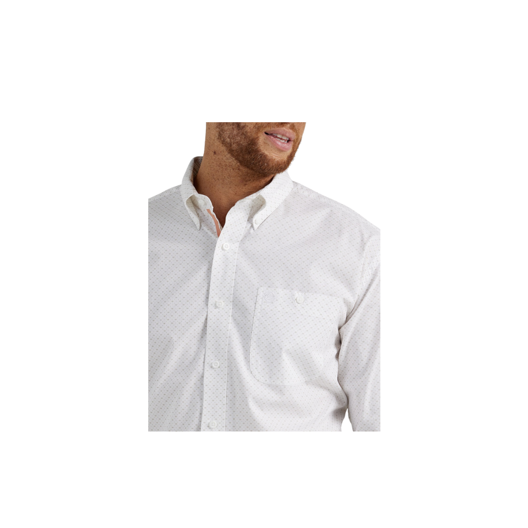 Wrangler Men's George Strait Print White Shirt