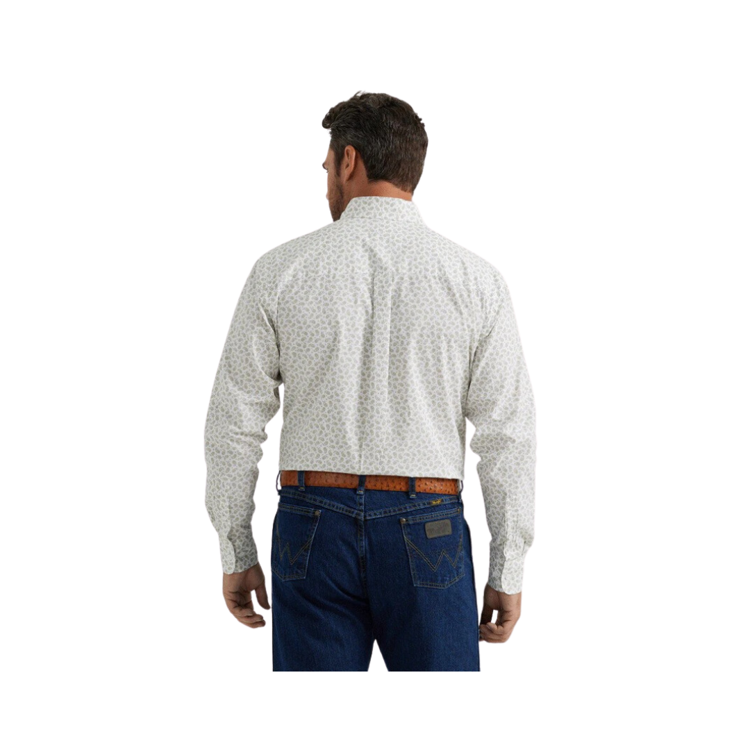 Wrangler Men's George Strait Print White Shirt