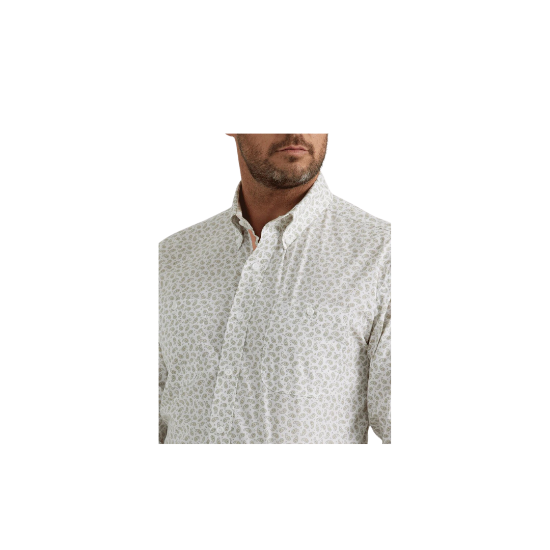 Wrangler Men's George Strait Print White Shirt