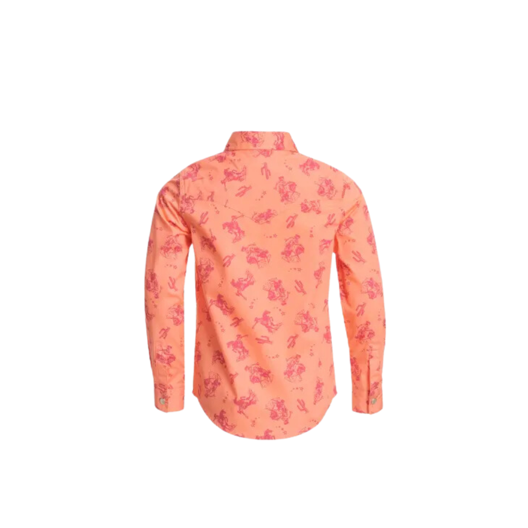 Wrangler Youth Girl's Tangerine Raspberry Desert Orange Shirt