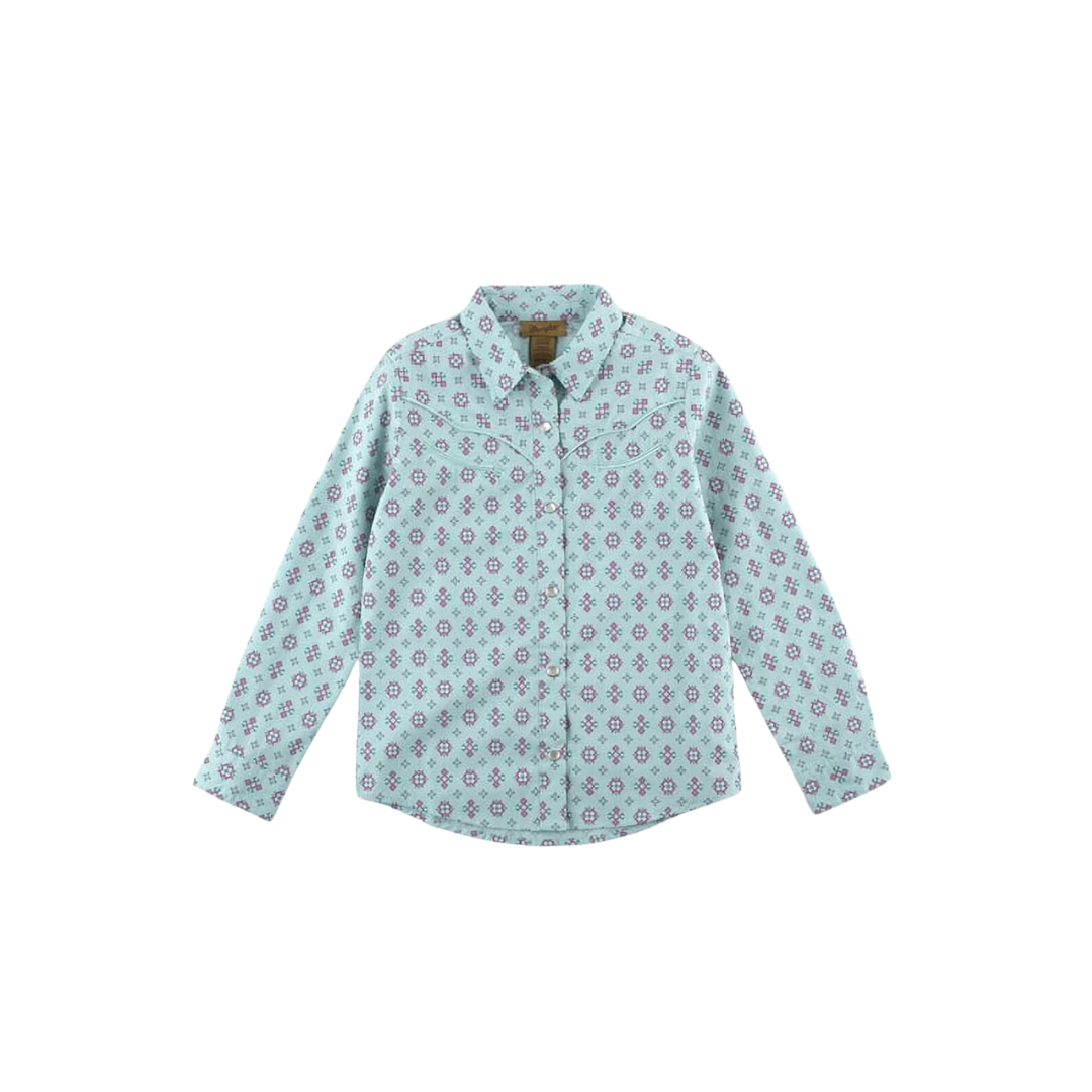 Wrangler Youth Girl's Ringside Sherbert Top Light Blue Shirt