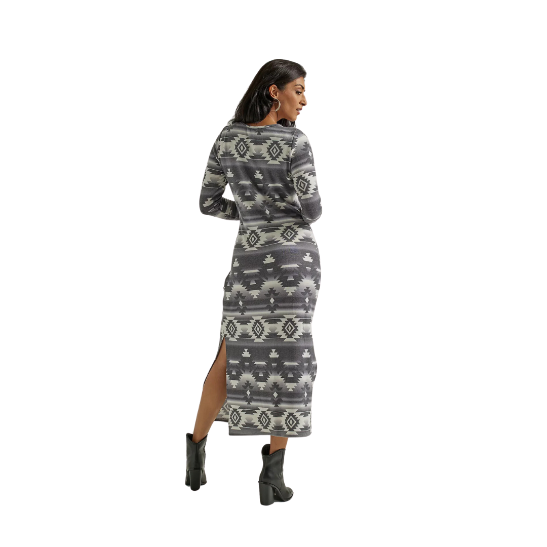 Wrangler Women's Retro Aztec Long Punchy Grey White Dress
