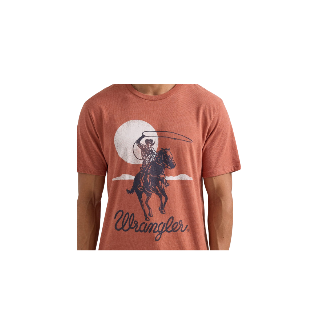 Wrangler Men's Graphic Red Redwood Heather T Shirt