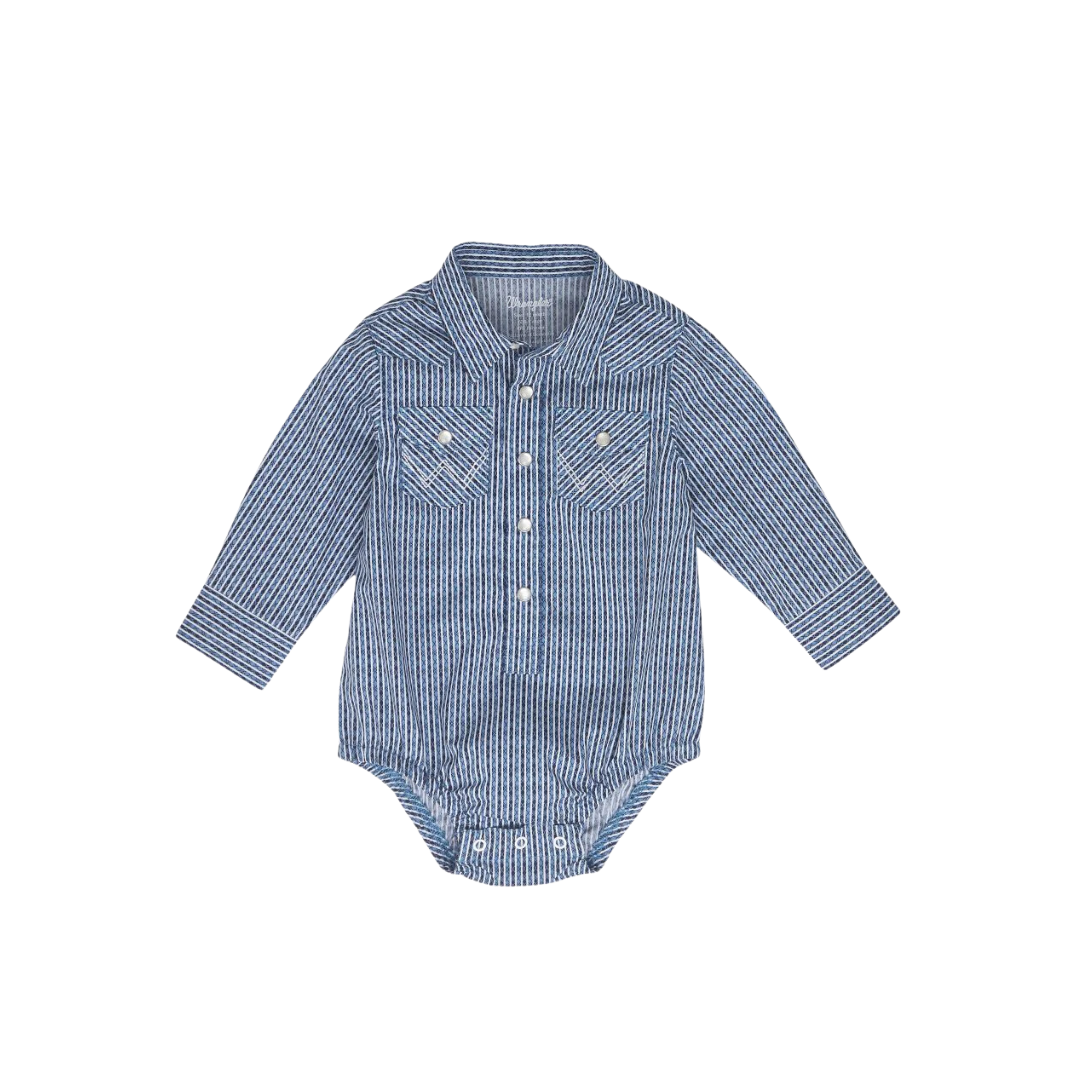 Wrangler Infant Boy's Western Blue Onesie