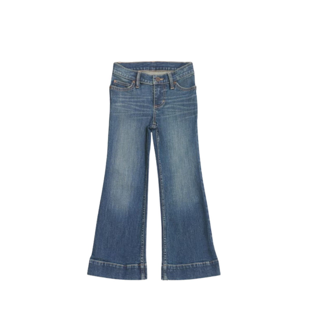 Wrangler Youth Girl's Lindsey Mid Rise Retro Trouser Blue Jeans