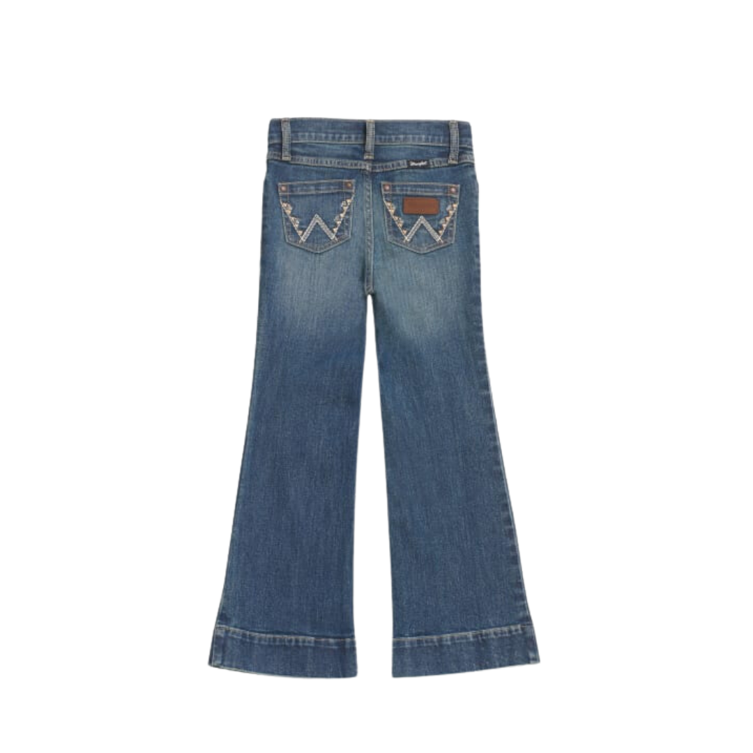 Wrangler Youth Girl's Lindsey Mid Rise Retro Trouser Blue Jeans