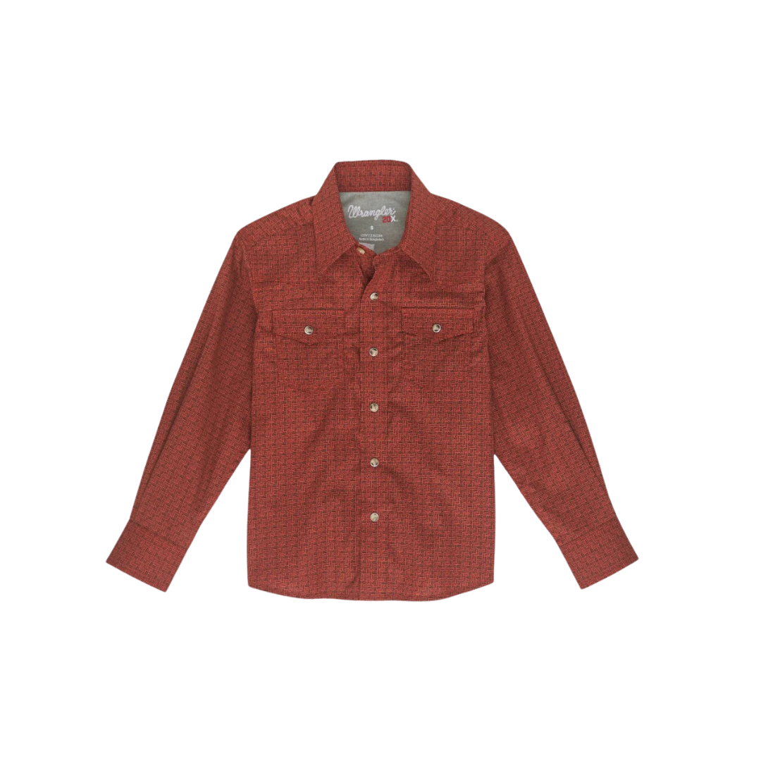 Wrangler Youth Boy's 20X Competition Orange Shirt