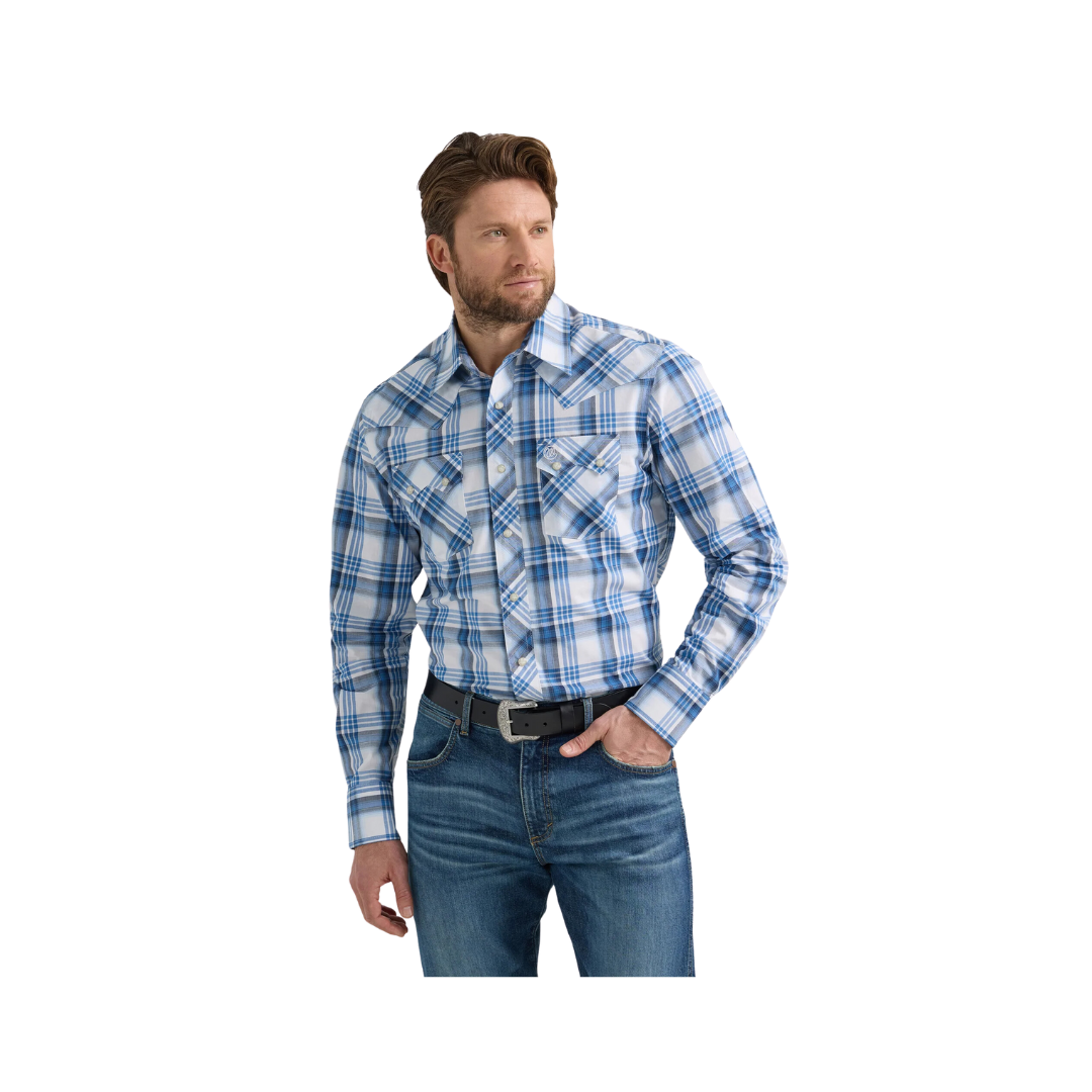 Wrangler Men's Western Blue Shirt