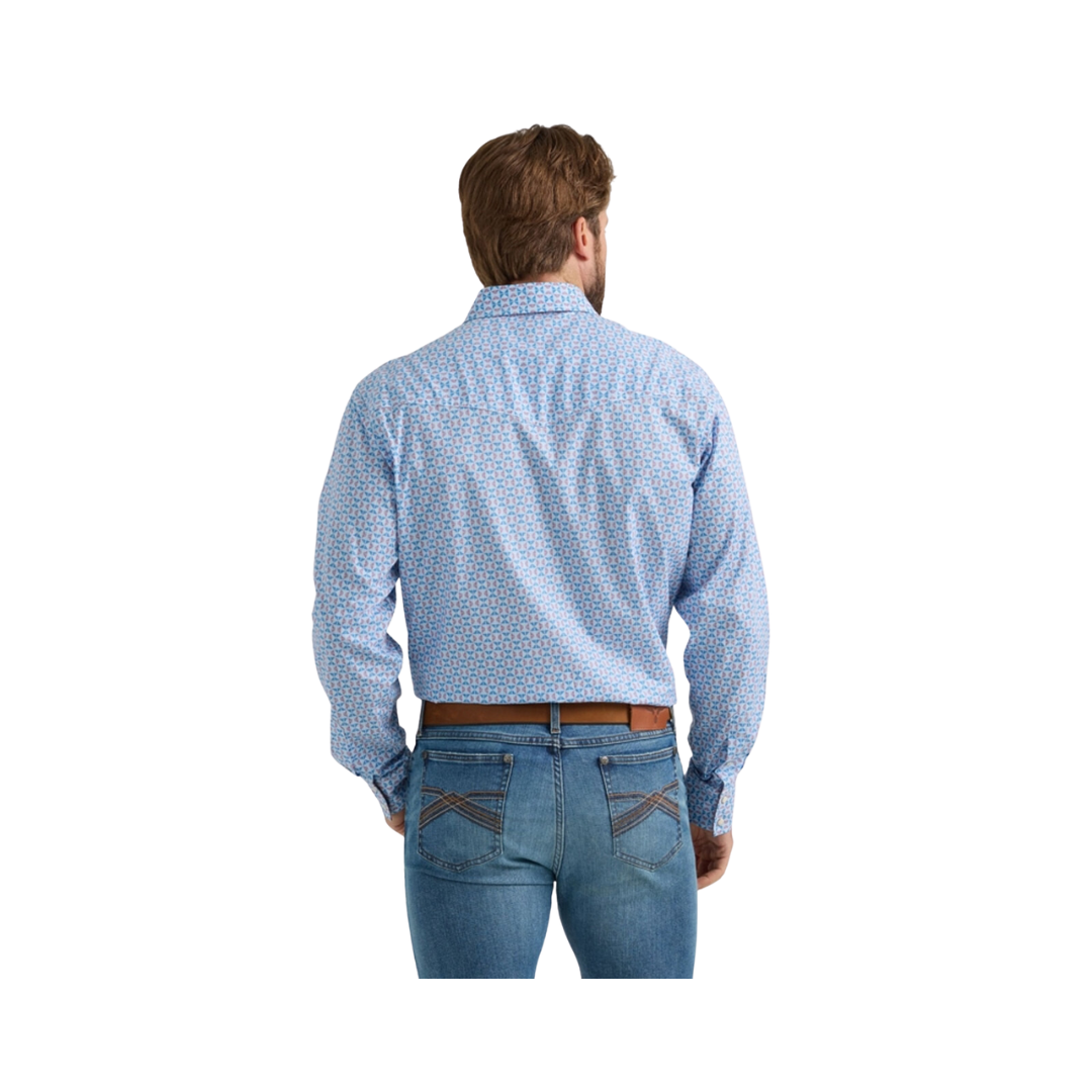 Wrangler Men's 20x Competion Advanced Comfort Long Sleeve Blue Shirt
