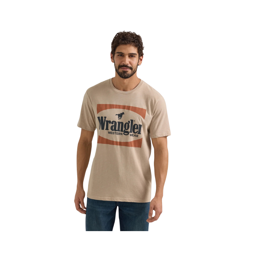 Wrangler Men's Western Graphic Tan Heather T Shirt