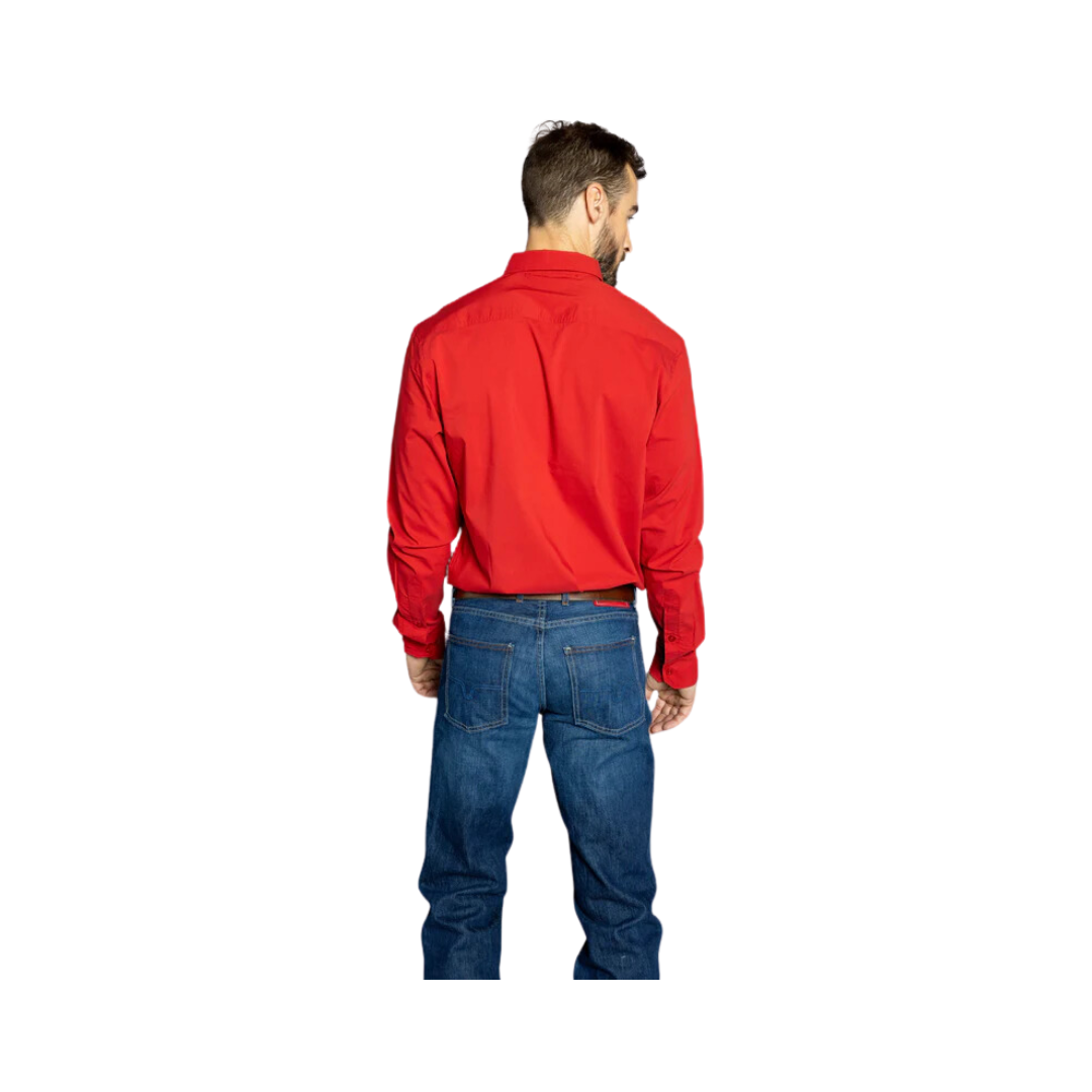 Kimes Ranch Men's KR Team Long Dress Red Shirt