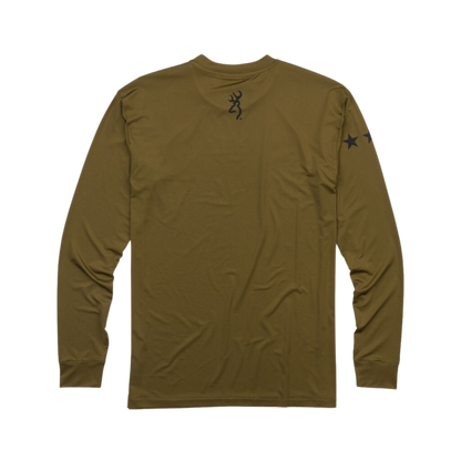 Browning Men’s Graphic Long Sleeve Military Green Sun Shirt