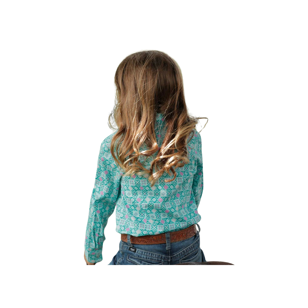 Cruel Youth Girl's Geo Print Turquiose Shirt