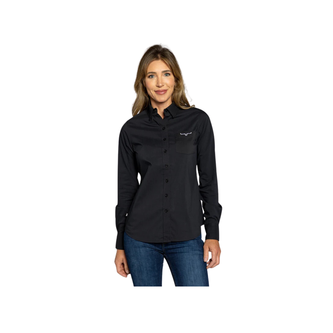 Kimes Ranch Women's KR Team Long Top Black Shirt