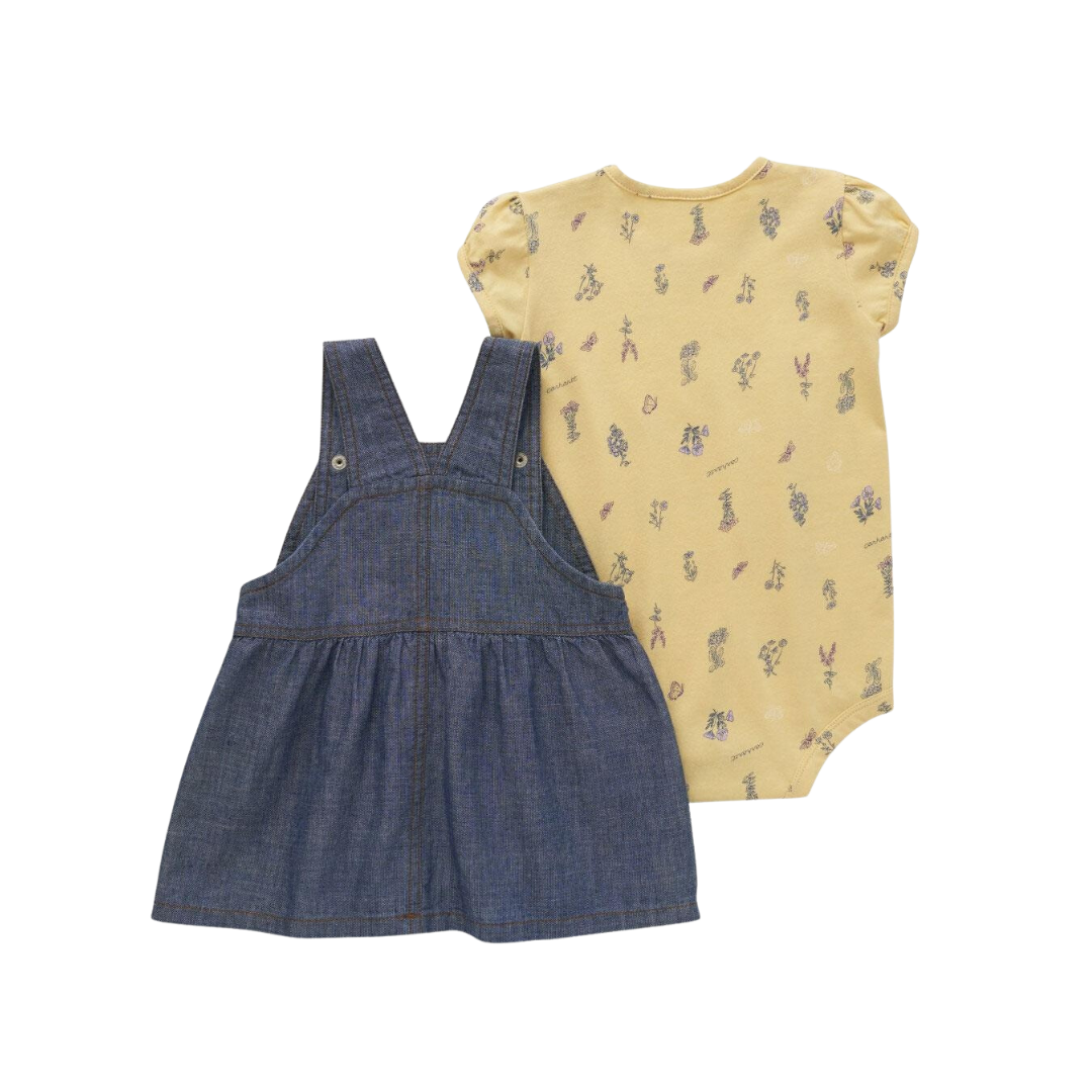Carhartt Infant Girl's Short Sleeve Print Jumper Set Blue Bodysuit