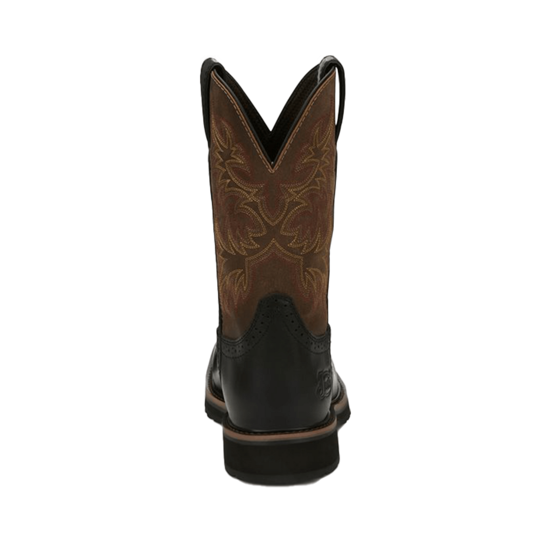 Justin Men's Square Steel Toe Cowboy Black Boots