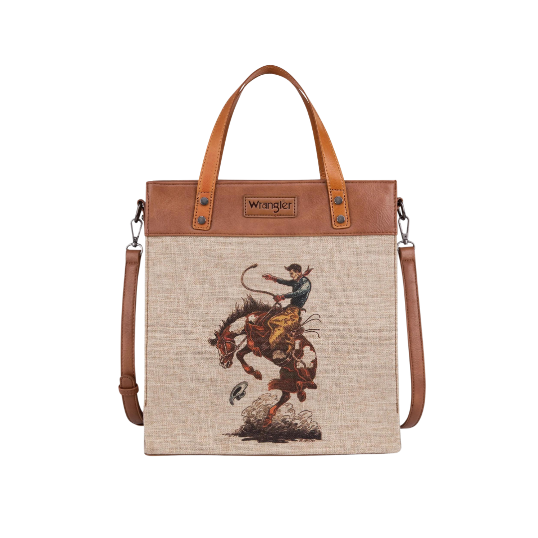 Wrangler Women's Southwestern Art Print Canvas Tote Bag