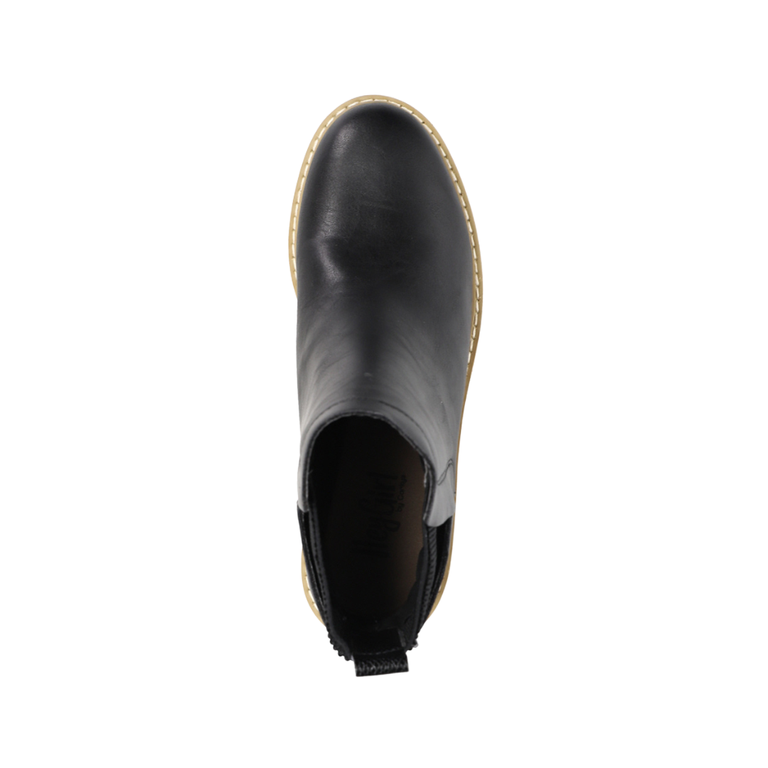 Corkys Women's Basic Mid Heel Chelsea Black Booties