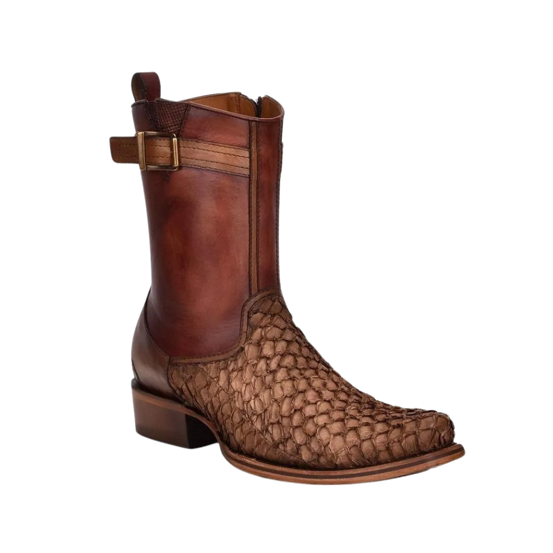 Cuadra Men's Fish Skin Pirarucu Brown Boots