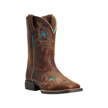 Ariat Kids Bright Eyes II Western Box Brown Square Toe Boot