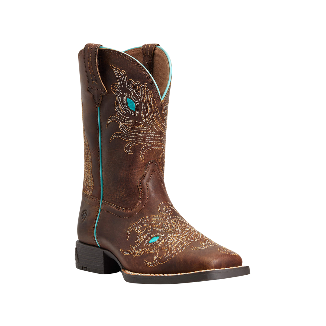 Ariat Kids Bright Eyes II Western Box Brown Square Toe Boot