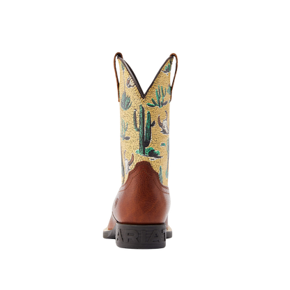 Ariat Youth Spiced Cider And Yellow Skull Desert Round Up Western Boot