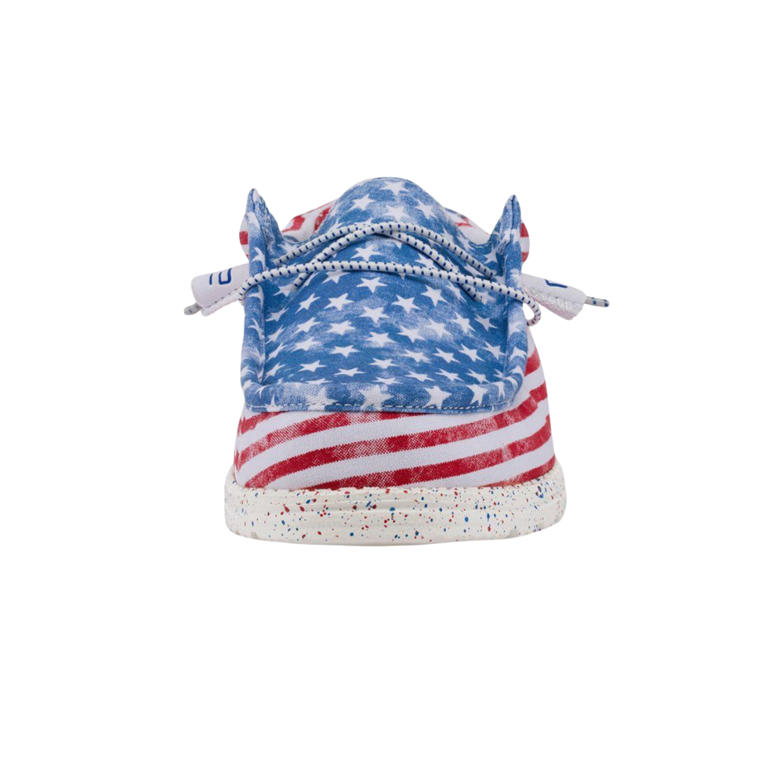 Hey Dude Men's Wally Patriotic Stars Stripes Shoes