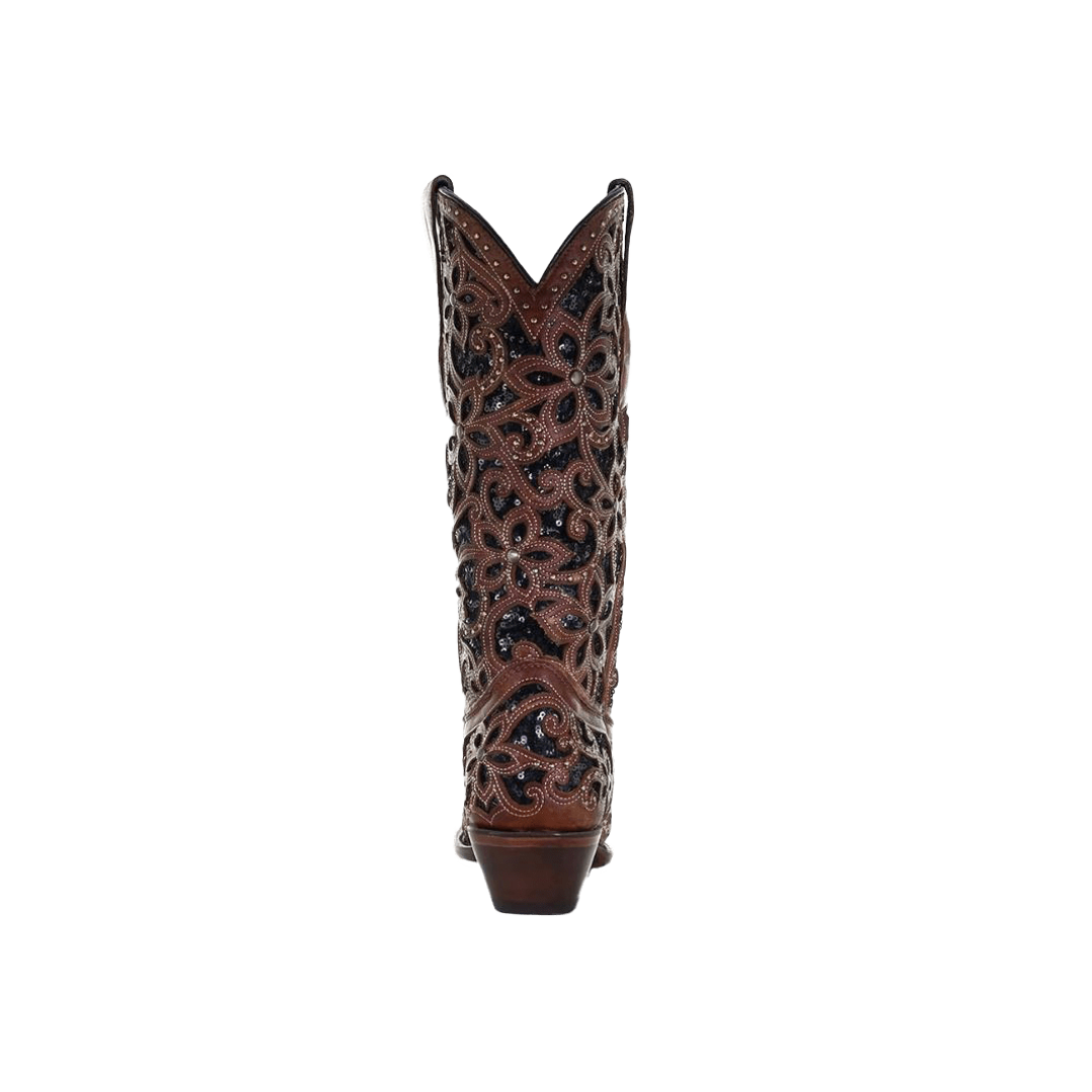 Corral Boots Women's Tan Black Inlay Embroidered Boot