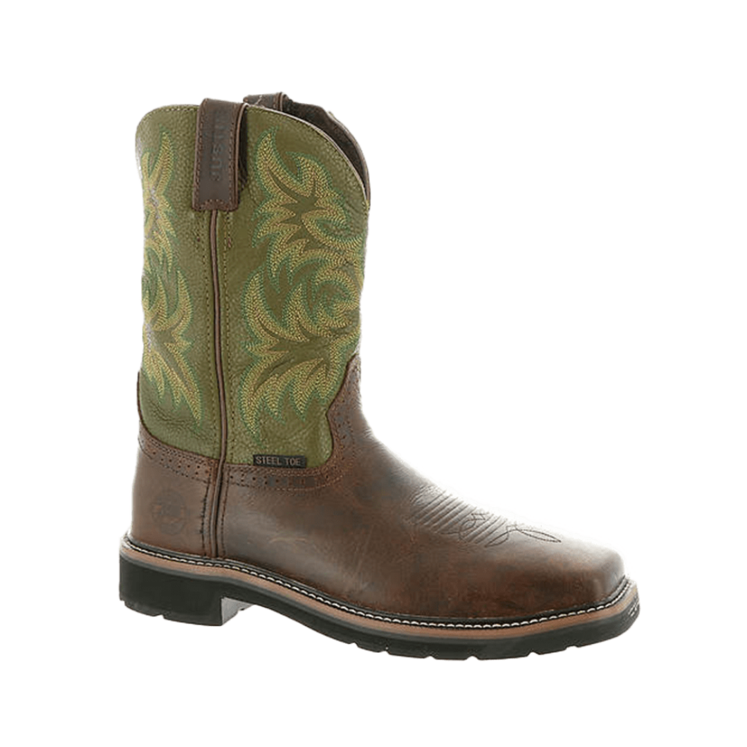 Justin Men's Driller Cowhide Stampede Brown Boots