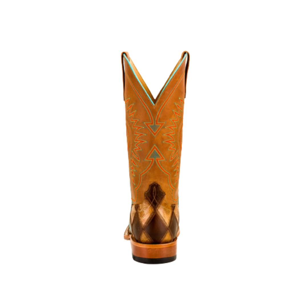 Horse Power Men's Patchwork Western Square Brown Toe Boot