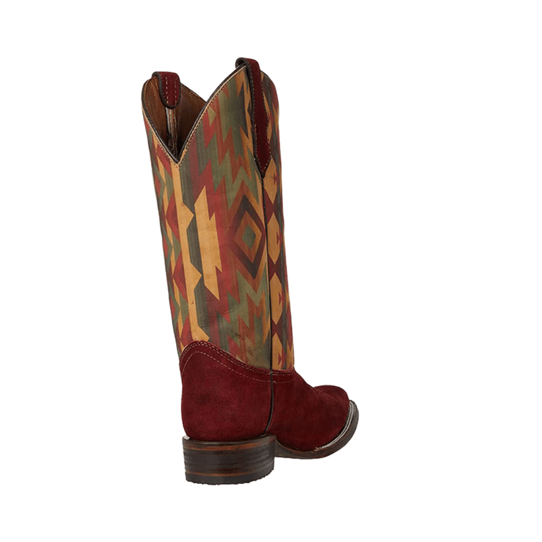 Corral Boots Women's Circle G  Aztec Embroidery Square Toe Wine Boots