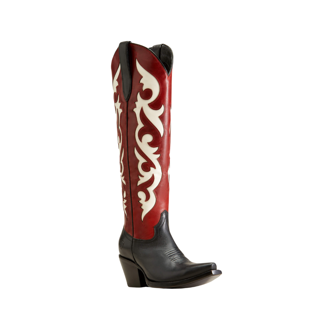 Ariat Women's Black Red Alert Elvira Stretchfit Satin Boot