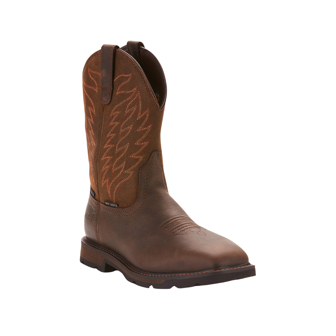Ariat Men's Groundbreaker Wide Steel Toe Work Dark Brown Boots