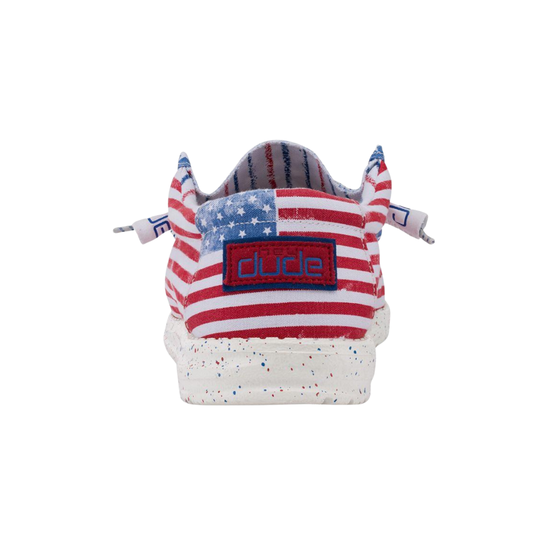 Hey Dude Men's Wally Patriotic Stars Stripes Shoes